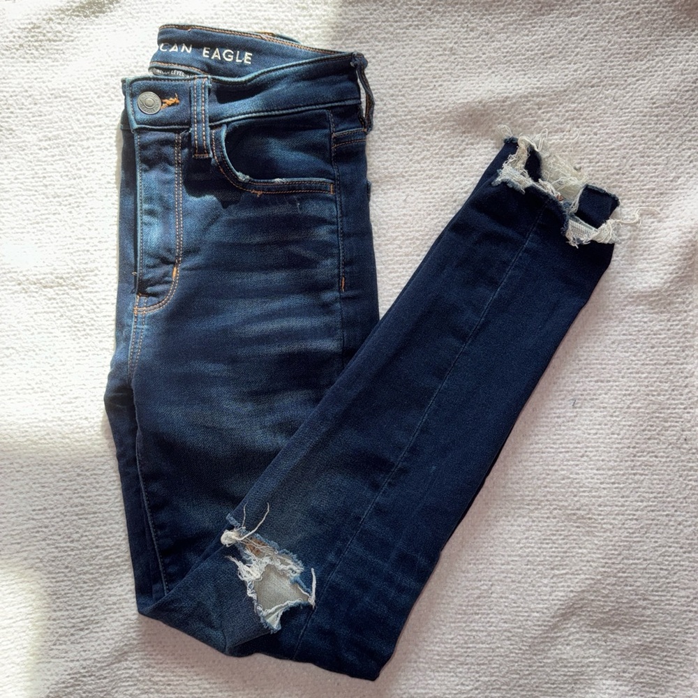 Dark Wash Ripped Distressed Jeggings